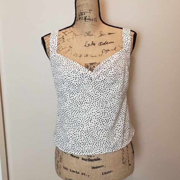 Abercrombie & Fitch Adjustable Poka Dot Sleeveless Crop Top Size Large - Picture 1 of 8